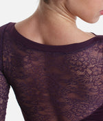 Floral Lace Design Long Sleeve Leotard - SL 109 