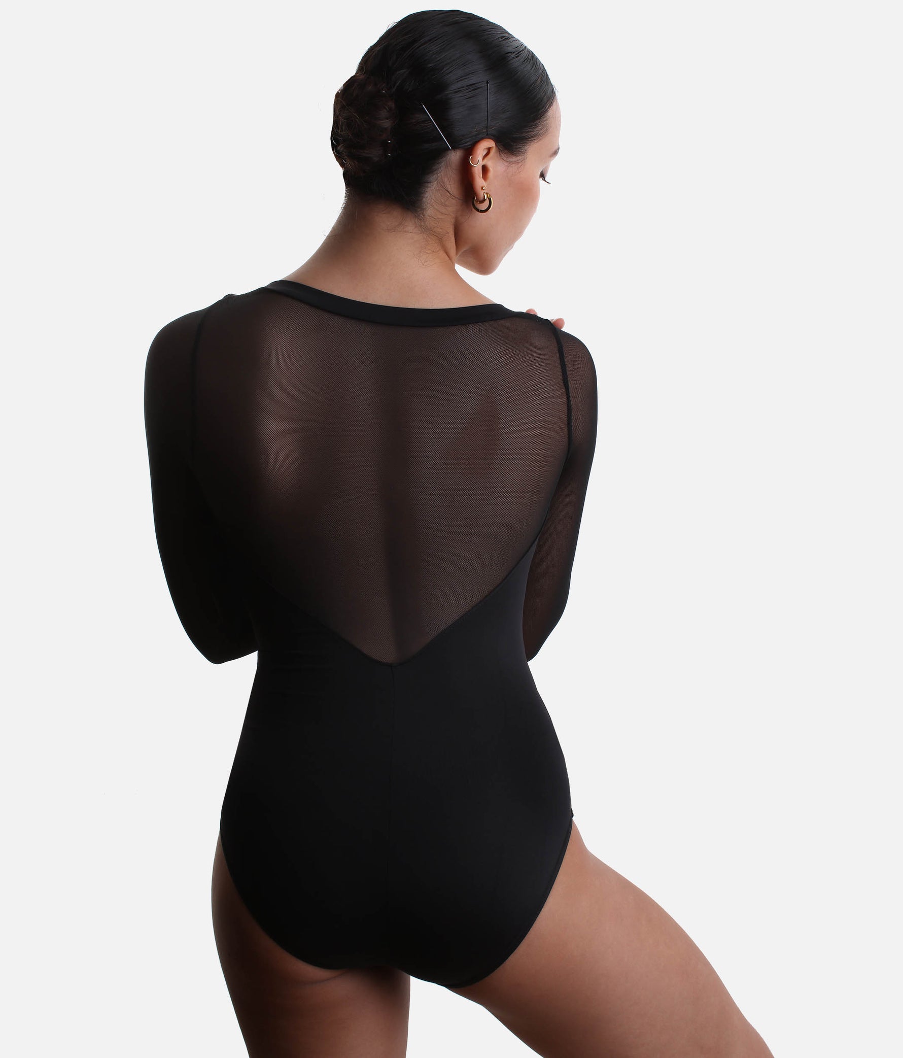 Long Mesh Sleeve Dance Leotard - SL 129 