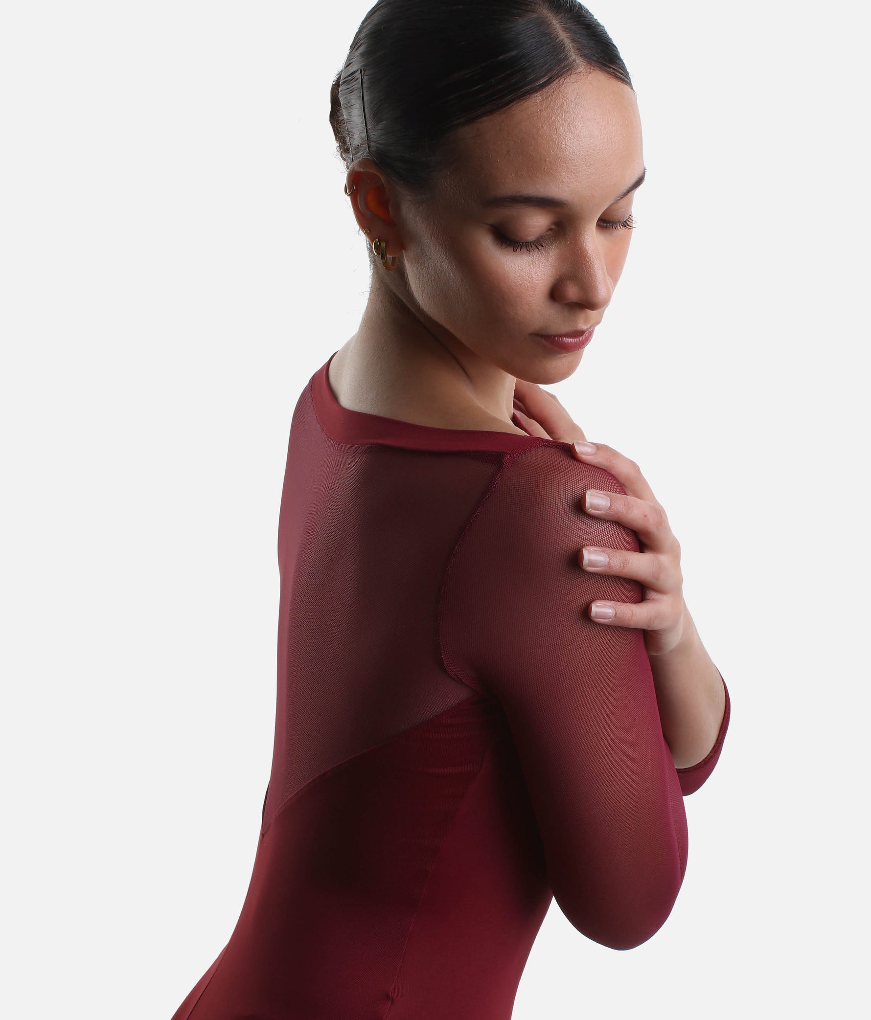 Long Mesh Sleeve Dance Leotard - SL 129 