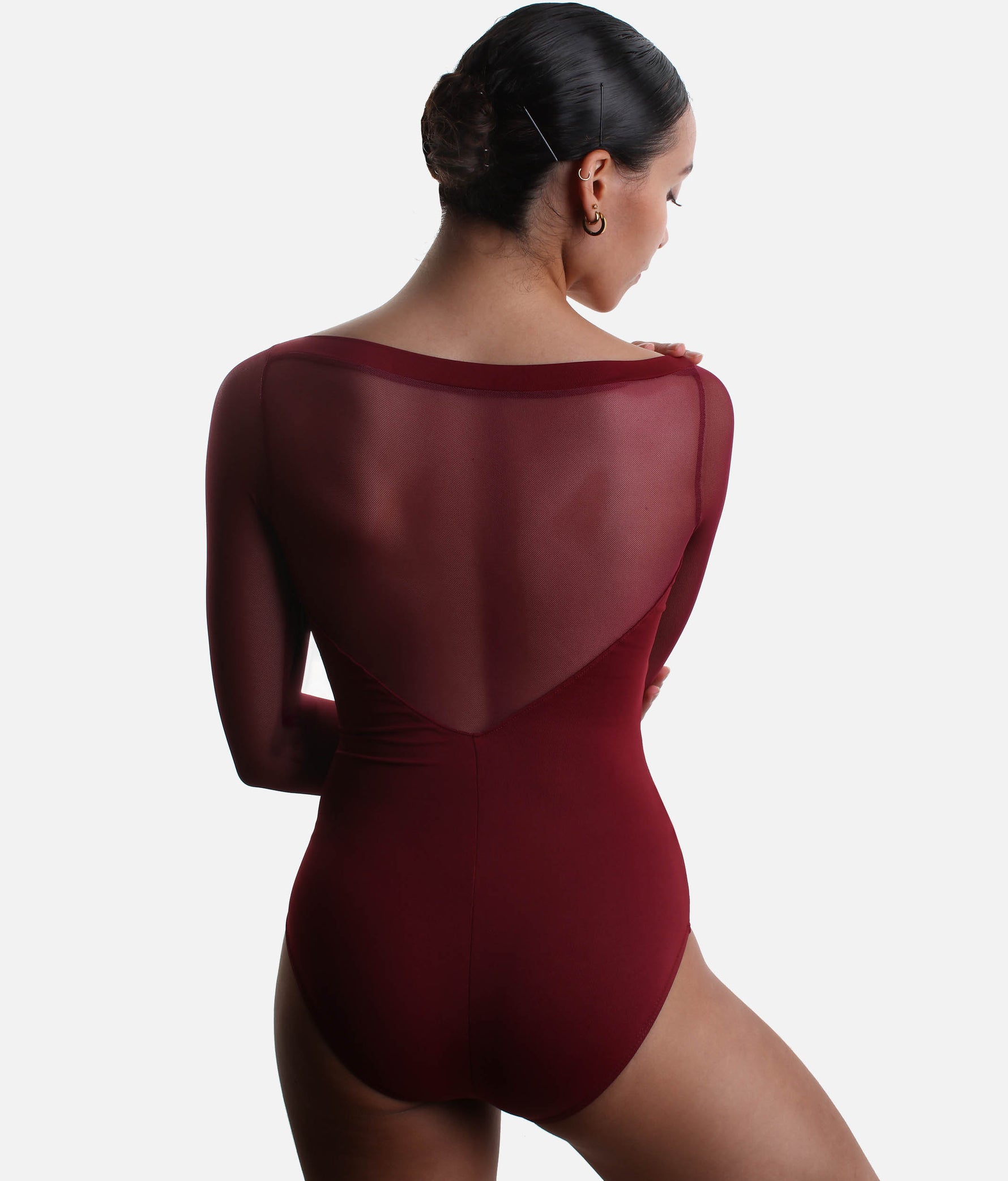 Long Mesh Sleeve Dance Leotard - SL 129 