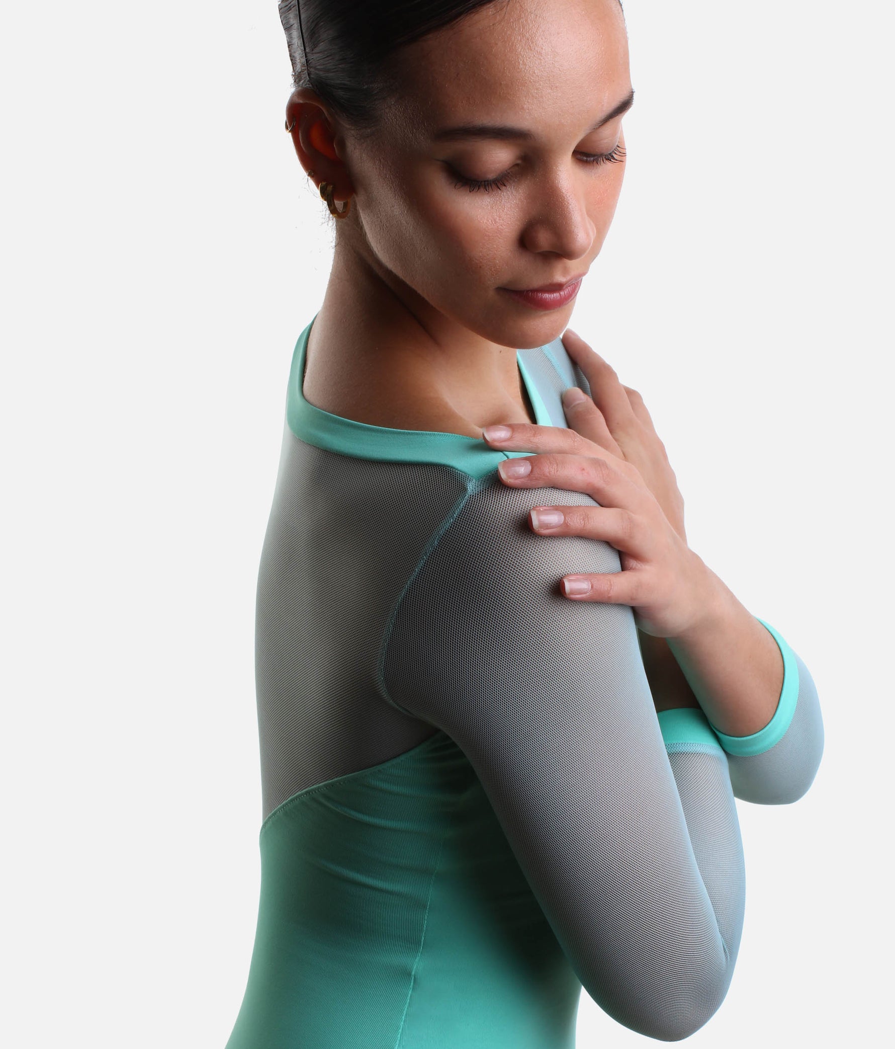 Long Mesh Sleeve Dance Leotard - SL 129 