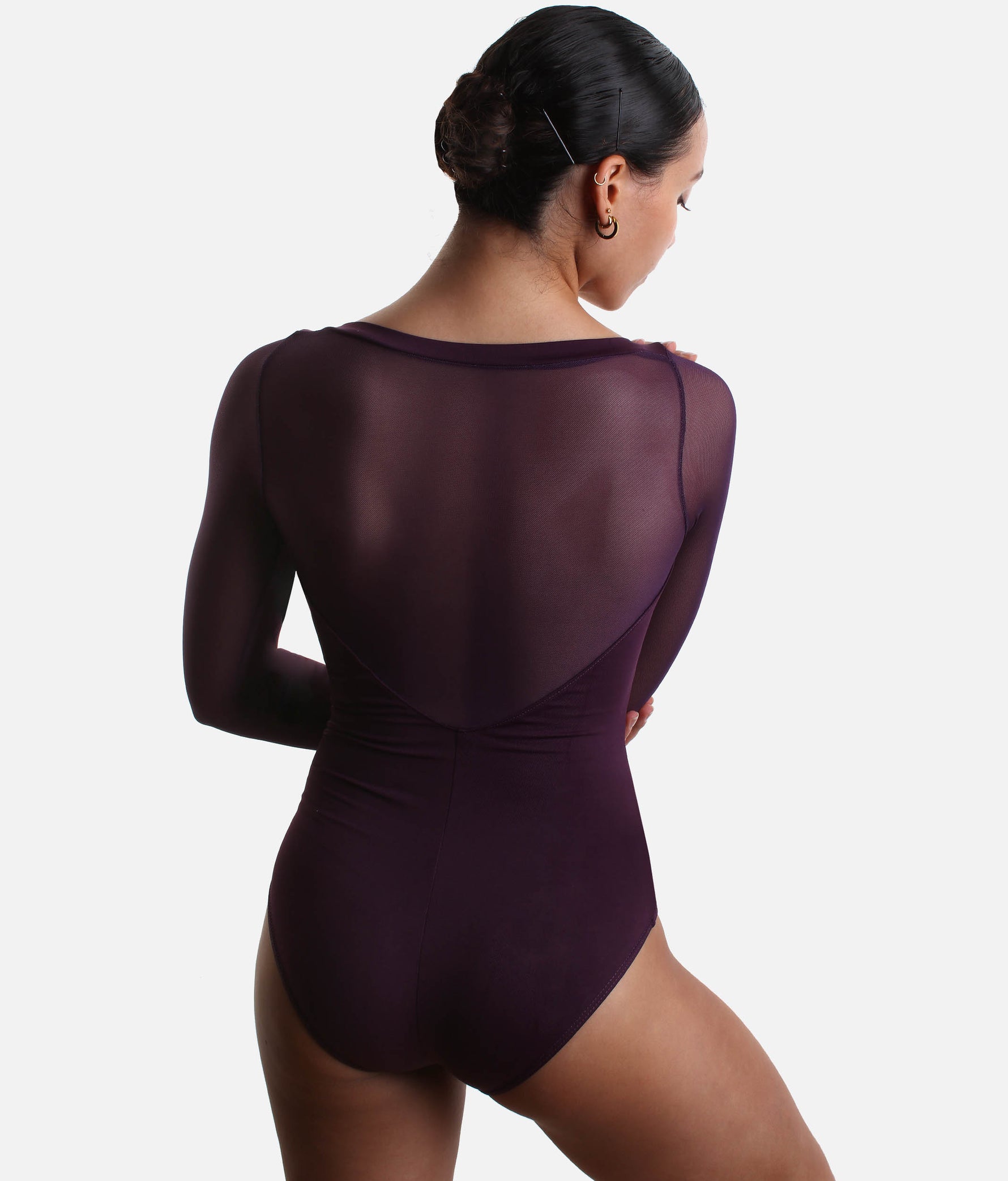 Long Mesh Sleeve Dance Leotard - SL 129 