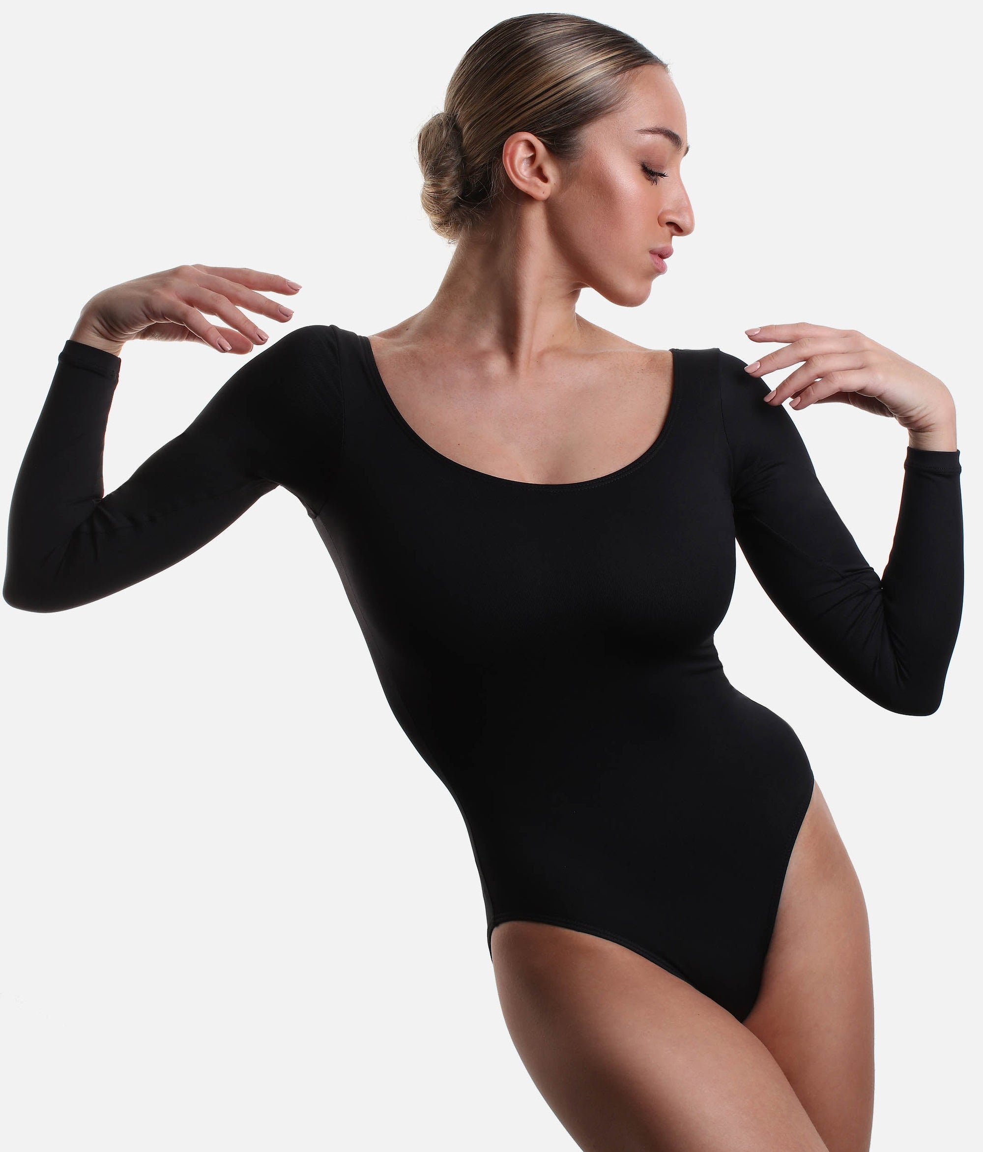 Classic Long Sleeve Dance Leotard - SL 14  #black_p