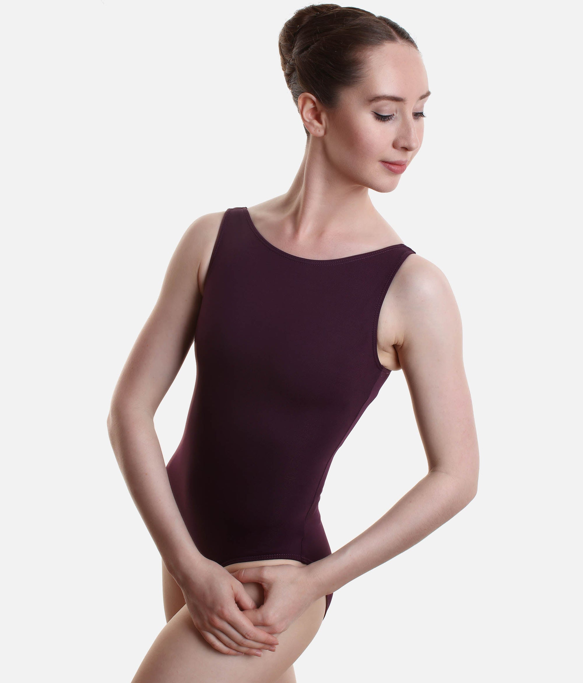 Classic Boat Neck Dance Leotard, Tank Straps - SL 167 #dark-purple_P