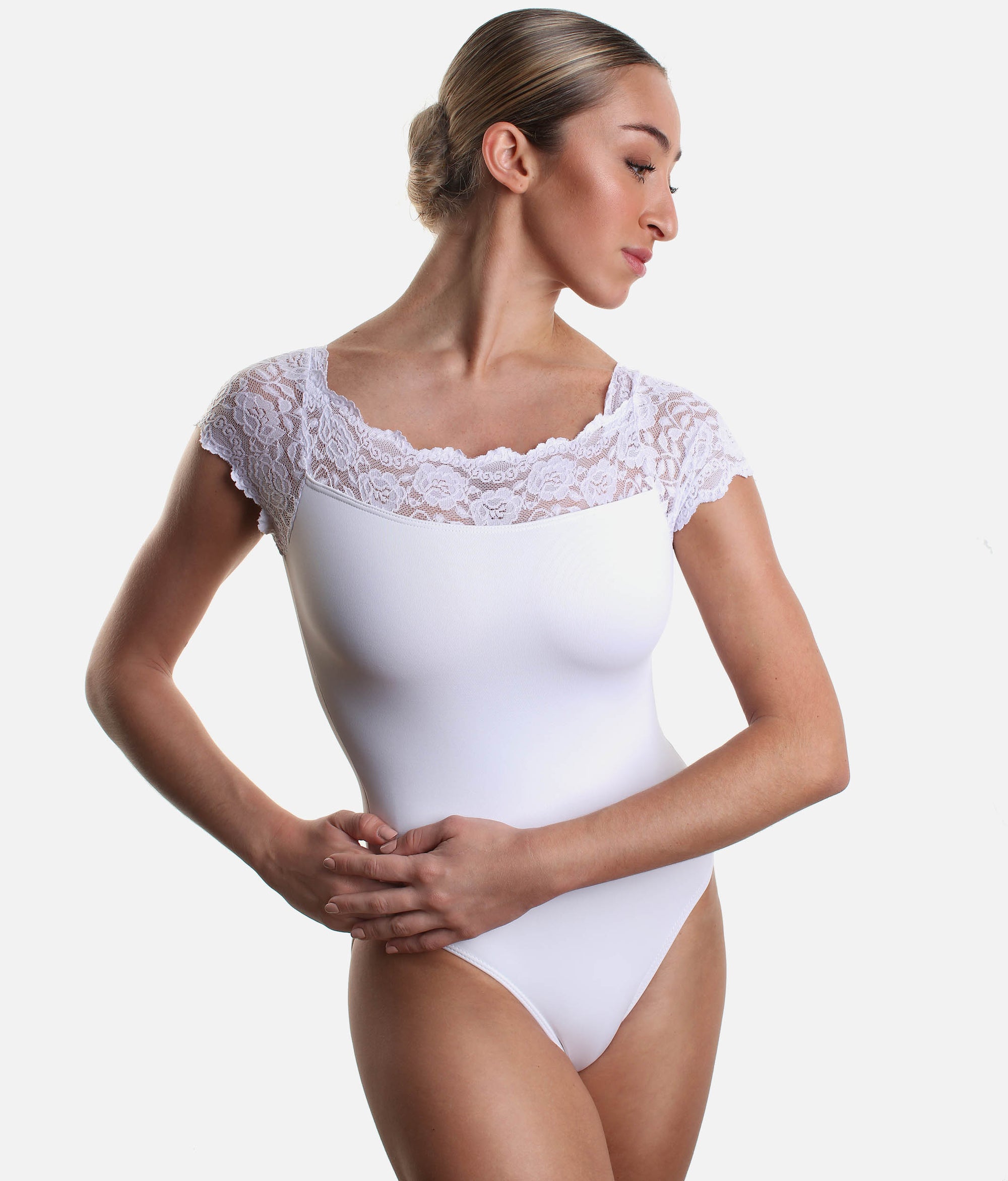 Lace Dance Leotard, Cap Sleeve - SL 16 #white_P