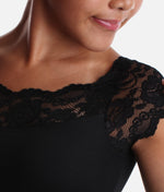 Girls Lace Cap Sleeve Leotard, Favourite for Young Dancers - SL17 