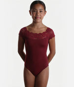 Girls Lace Cap Sleeve Leotard, Favourite for Young Dancers - SL17 