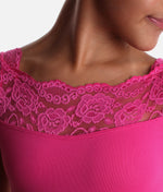 Girls Lace Cap Sleeve Leotard, Favourite for Young Dancers - SL17 