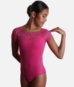 Girls Lace Cap Sleeve Leotard, Favourite for Young Dancers - SL17 