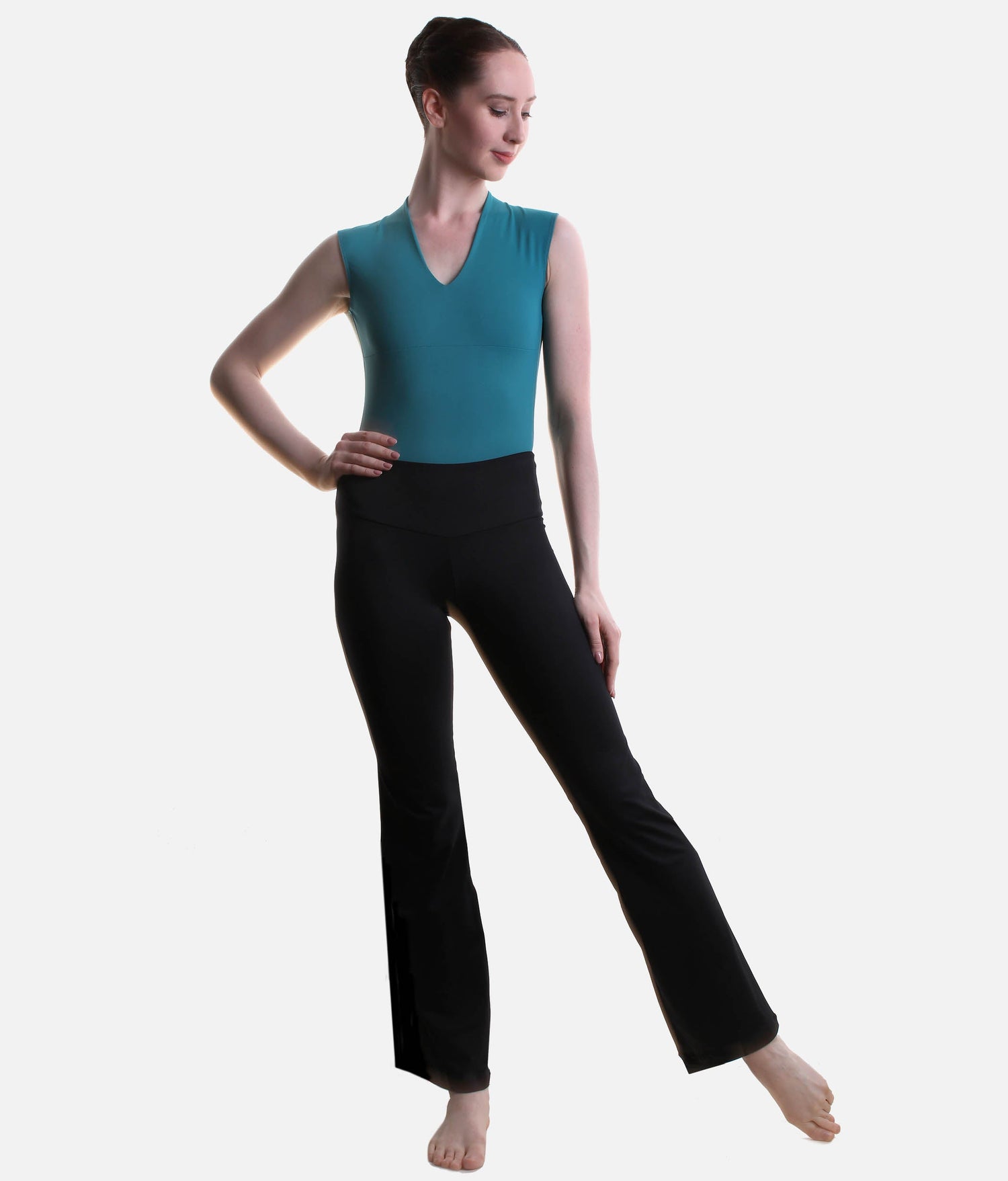 Flared Dance Pants with Wide Waistband, Soft & Flexible Fit - SL203