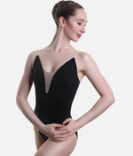 Elegant Deep V Camisole Ballet Leotard, Adjustable Straps & Princess Seams - SL22 