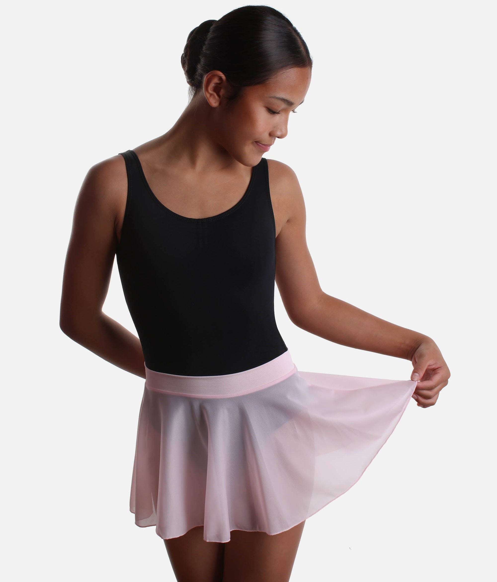 Girls Ballet Skirt, Pull-On with Soft Lycra Waist and Sheer Finish - SL63 #pink_age-8