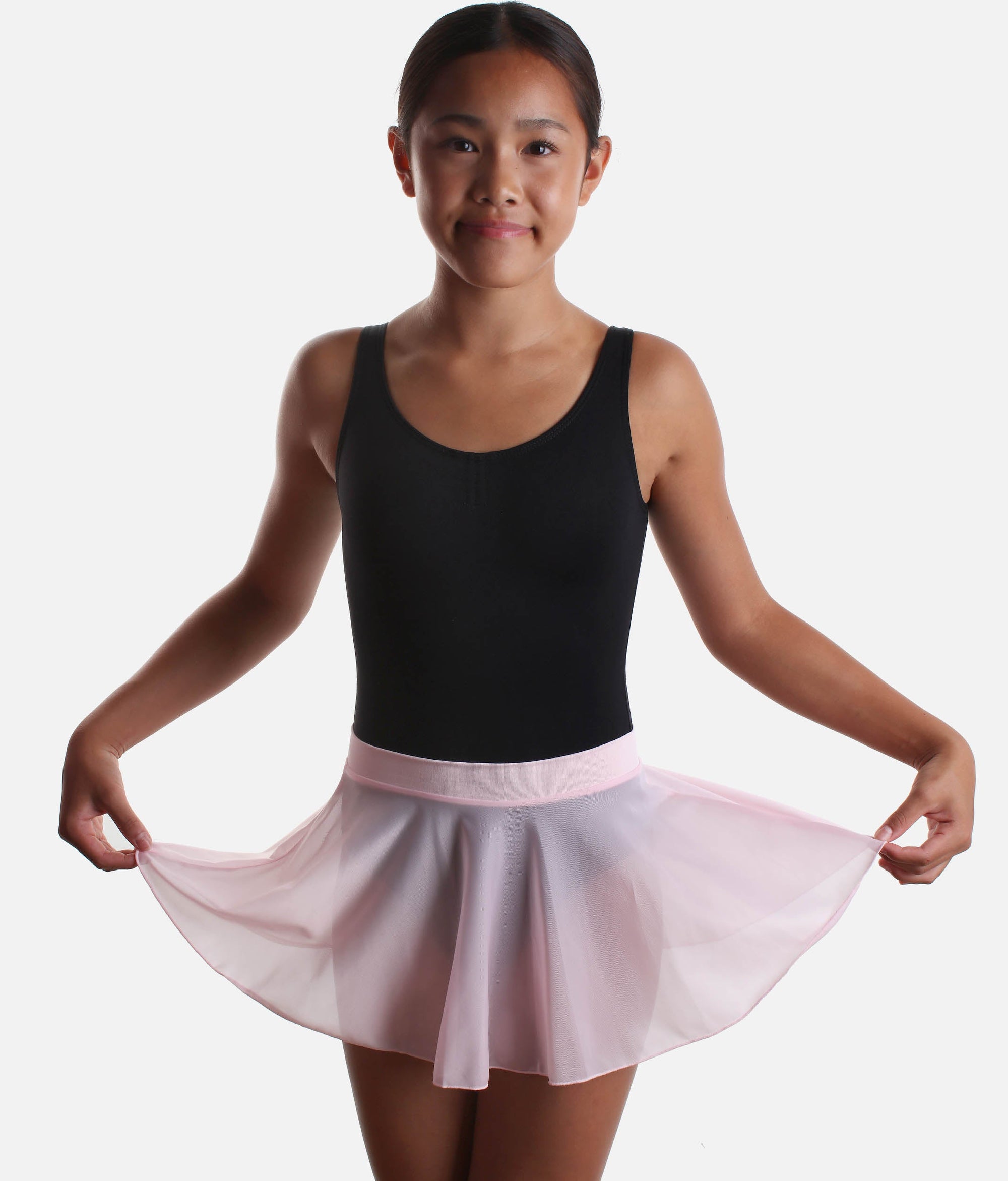 Girls Ballet Skirt, Pull-On with Soft Lycra Waist and Sheer Finish - SL63 #pink_age-8