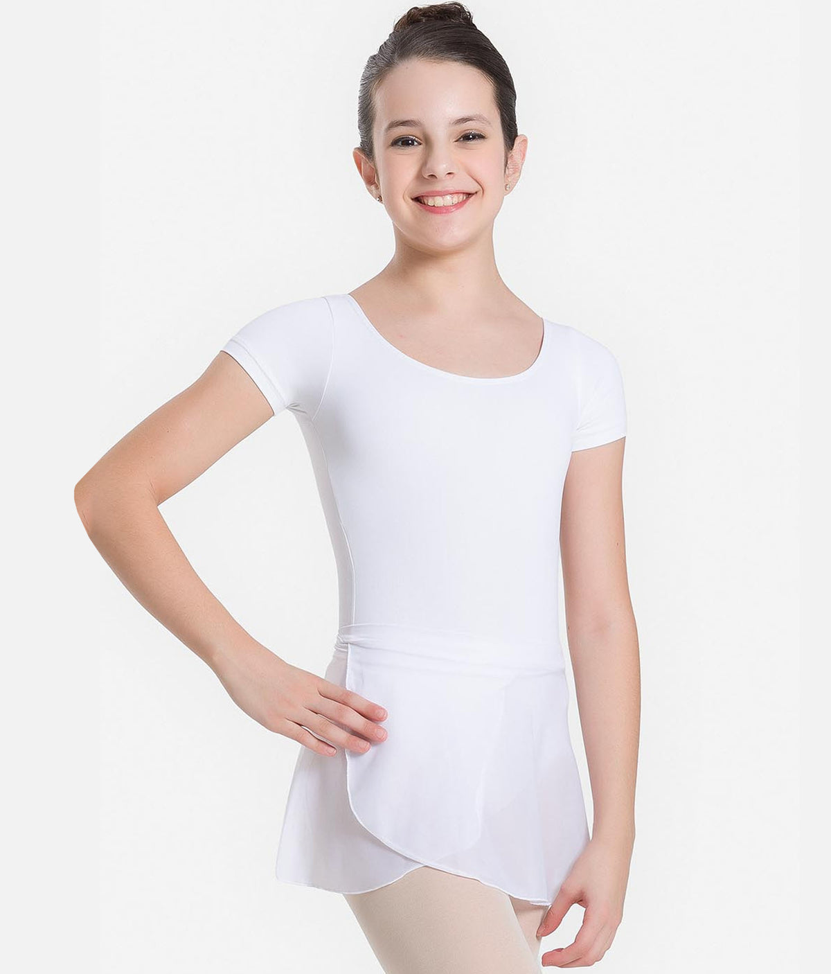 So Danca Toulon Girls’ Jersey Wrap Ballet Skirt | SL65 #white_size-2