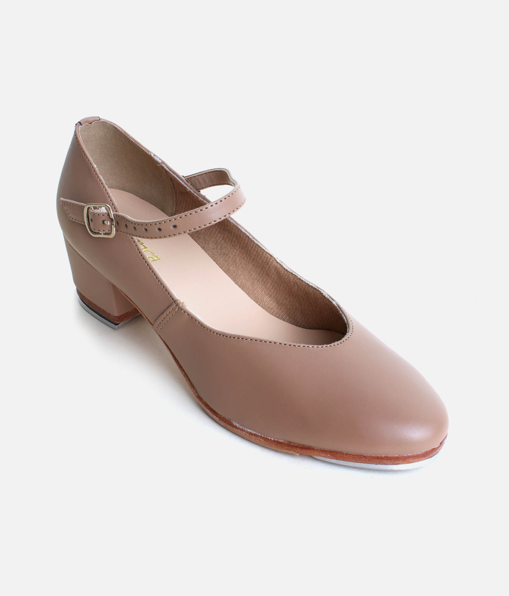 Low Heel Tap Shoes, Classic Style with Buckled Strap, Comfort Lining - TA44 