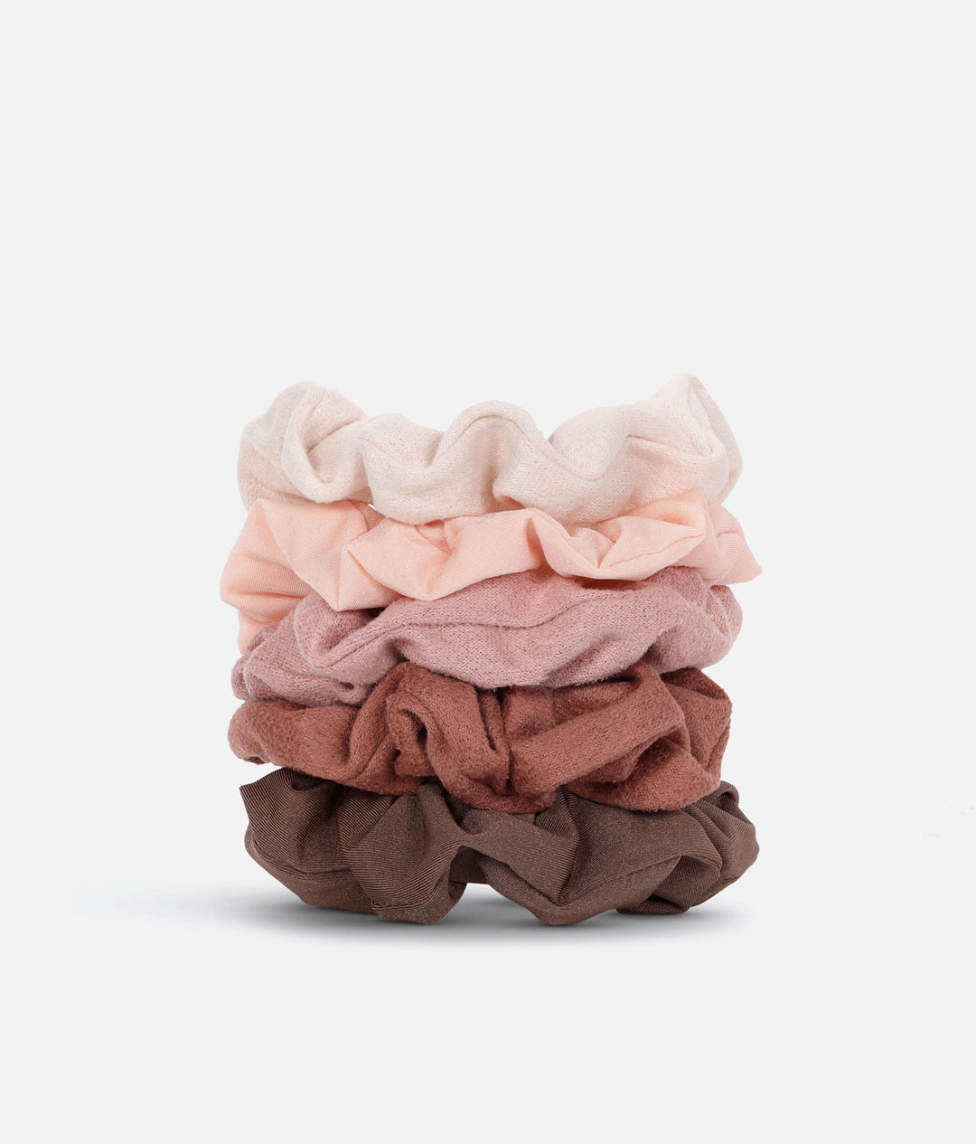Assorted Textured Scrunchies – 5pc Set in Eucalyptus & Terracotta #terracotta _one