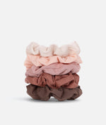 Assorted Textured Scrunchies – 5pc Set in Eucalyptus & Terracotta 