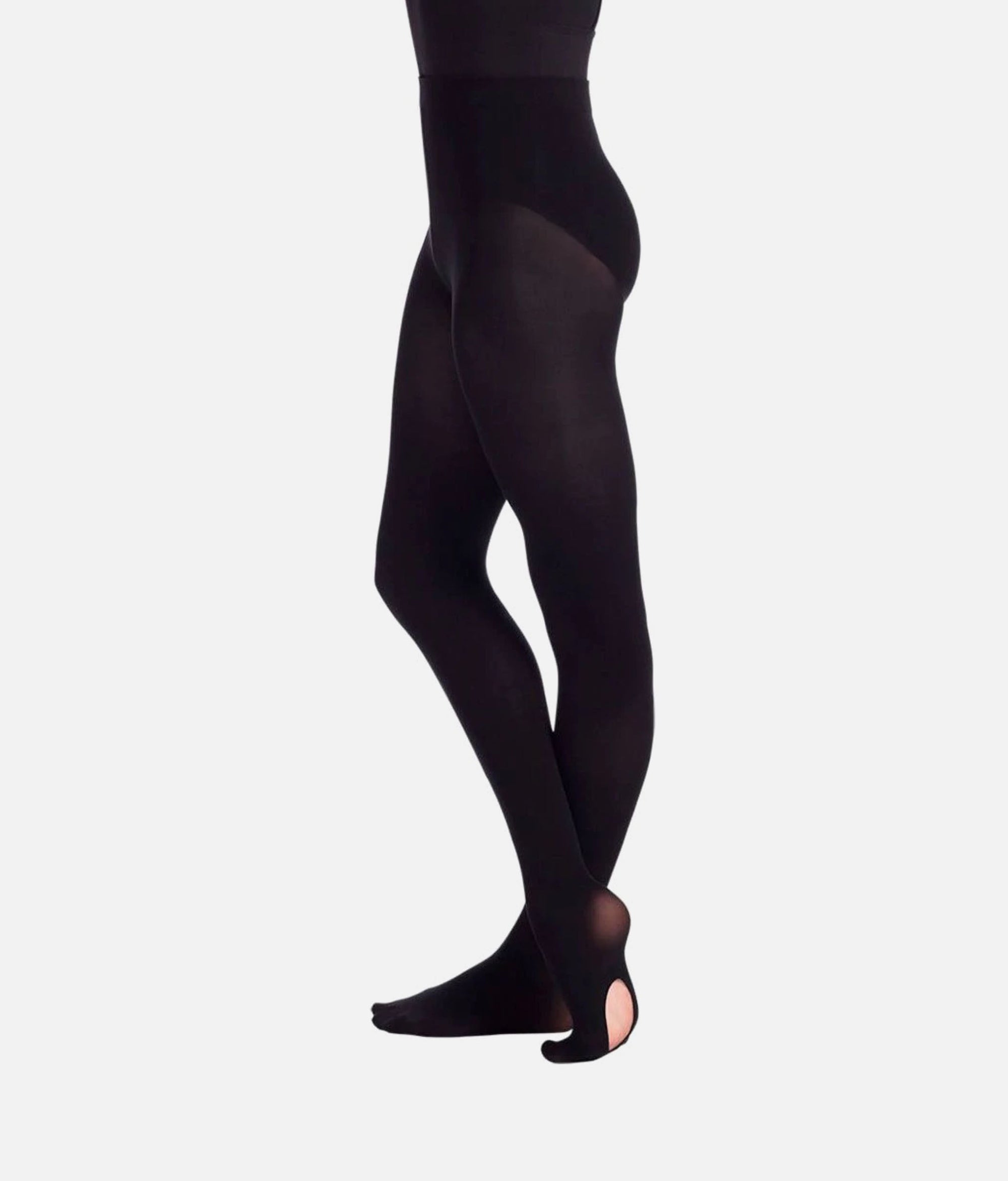 Convertible Dance Tights, Ballet & Pointe Friendly with Matte Look - TS82 #black_S/M