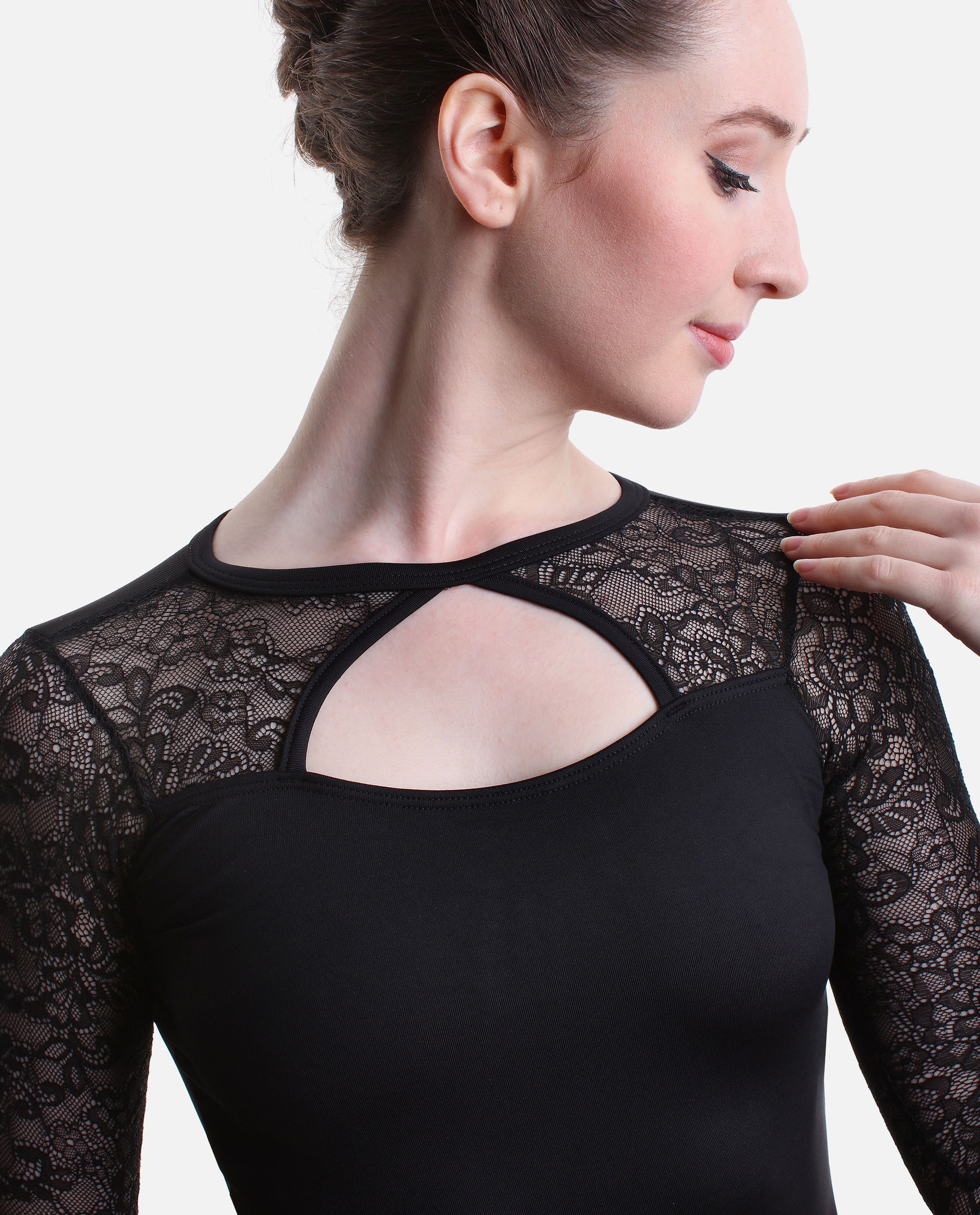 Lace Sleeve Cut-out Leotard - RDE 1593