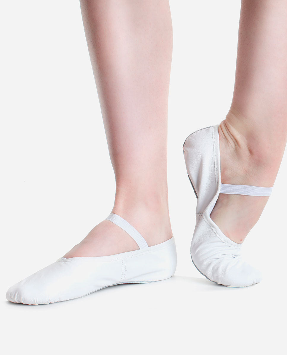 Child's Wide-fit Leather Ballet Shoe - BAE 90