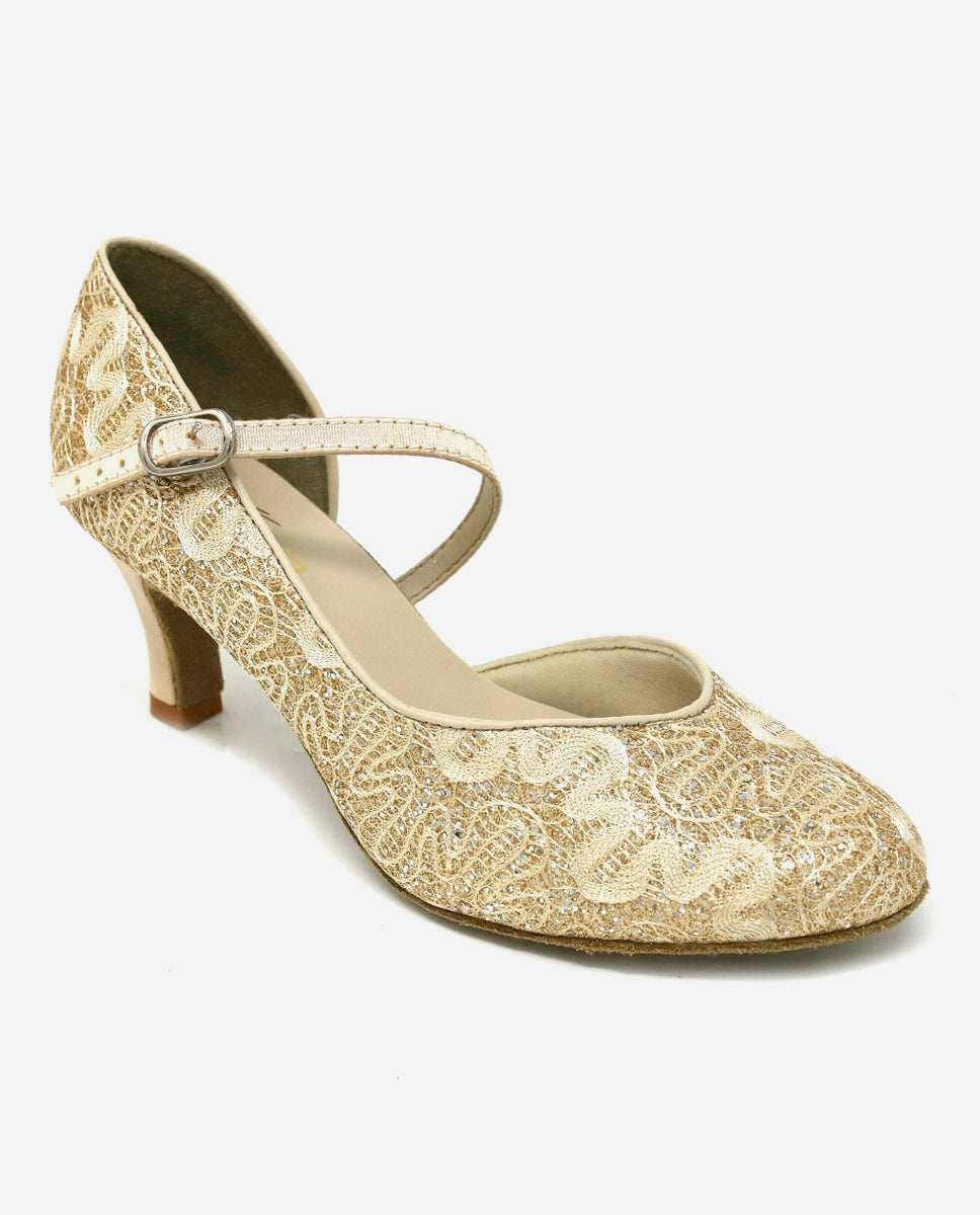 Asymmetric Gold Ballroom Shoe - BL 504 - So Danca