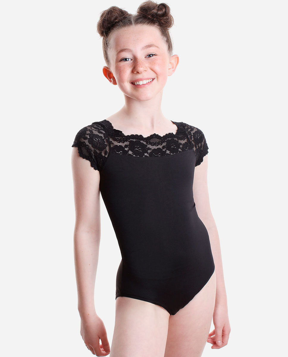 Girl&#39;s Lace-trim Leotard - SL 17